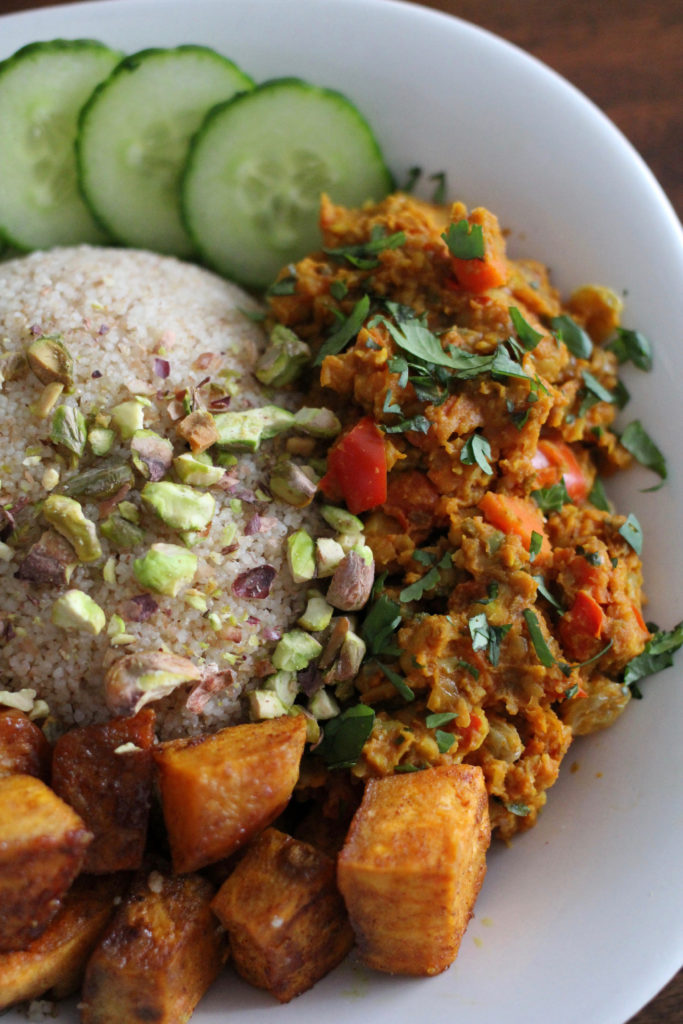 Moroccan Curried Chickpea Bowl Top Down